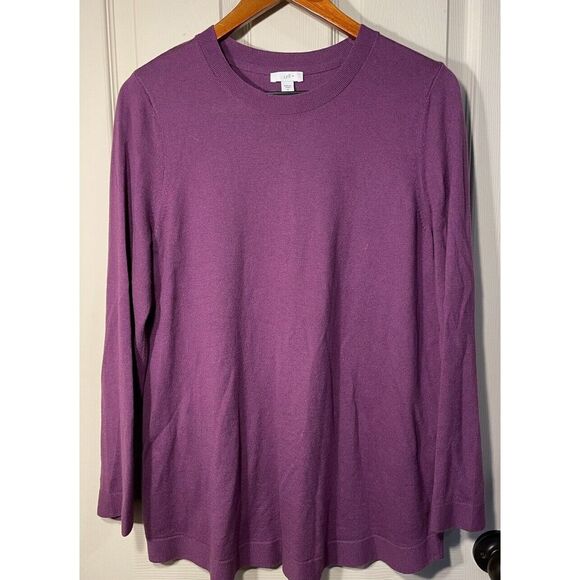 J. Jill Sweater Women's Medium Purple Tunic‎ Lagenlook Pullover Capsule - Picture 1 of 7
